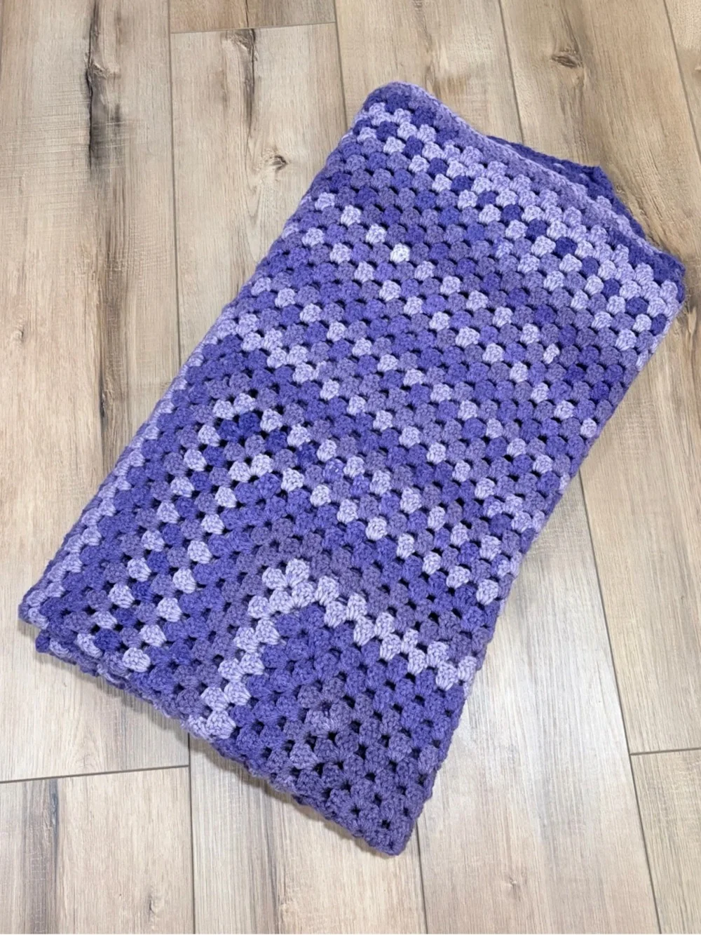 Vintage Purple Lavender Crochet Blanket Grandmacore Throw Cottagecore Cozy